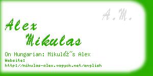 alex mikulas business card